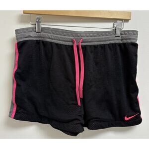 Nike Dri-FIT Women’s Running Shorts M Black Gray Pink 5" Inseam Athletic